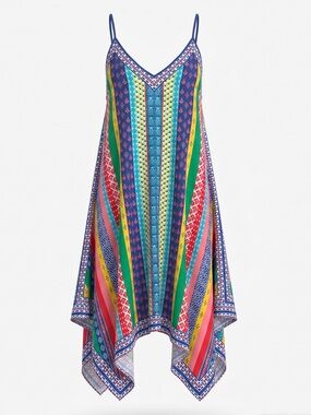Striped Multicolor Midi Dress - Vibrant Pattern